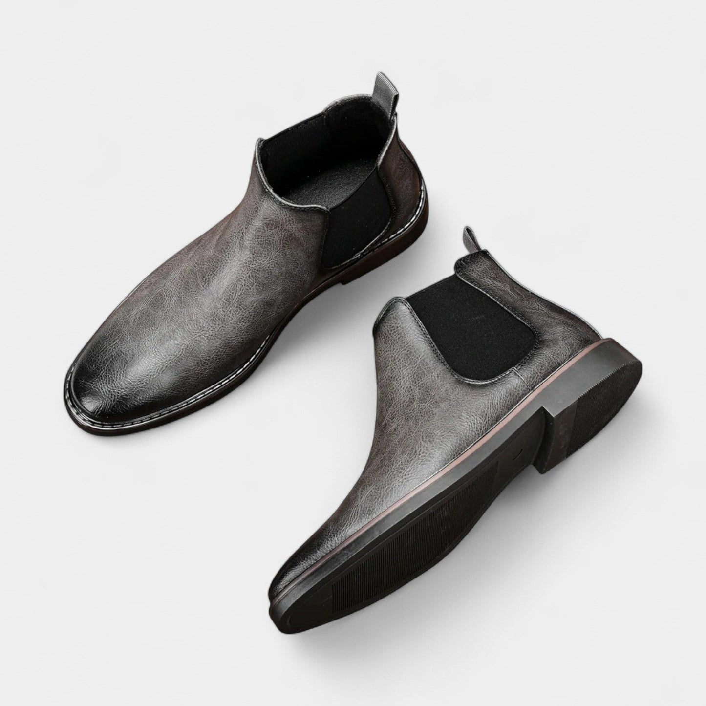 Herren-Chelsea-Boots aus Lederimitat mit Elastikeinsatz