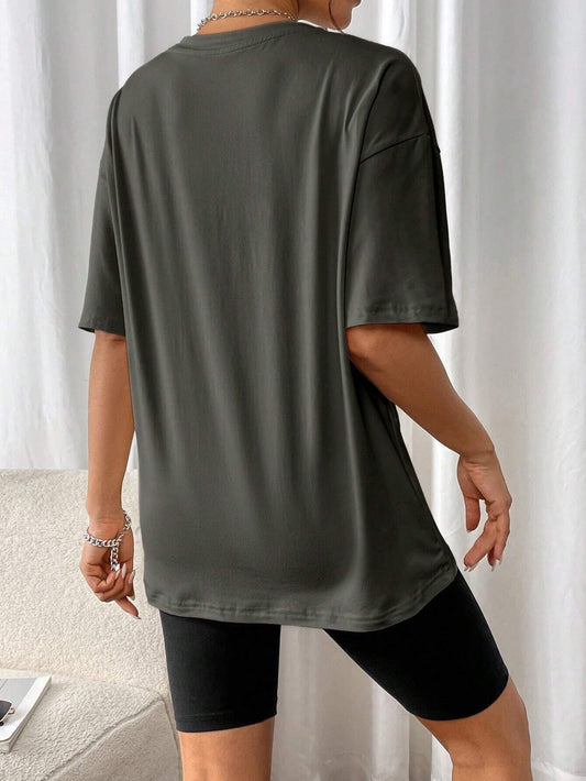 Oversized T-Shirt "Rocky Mountains" in Vintage-Schwarz – Urban Streetstyle mit Retro-Vibe