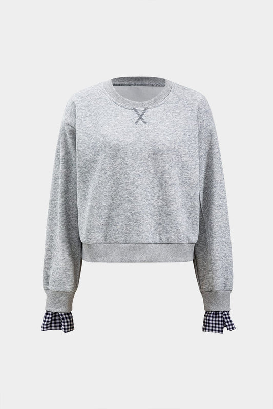 Elsa | Zweiteiliges Sweat-Set mit karierten Details