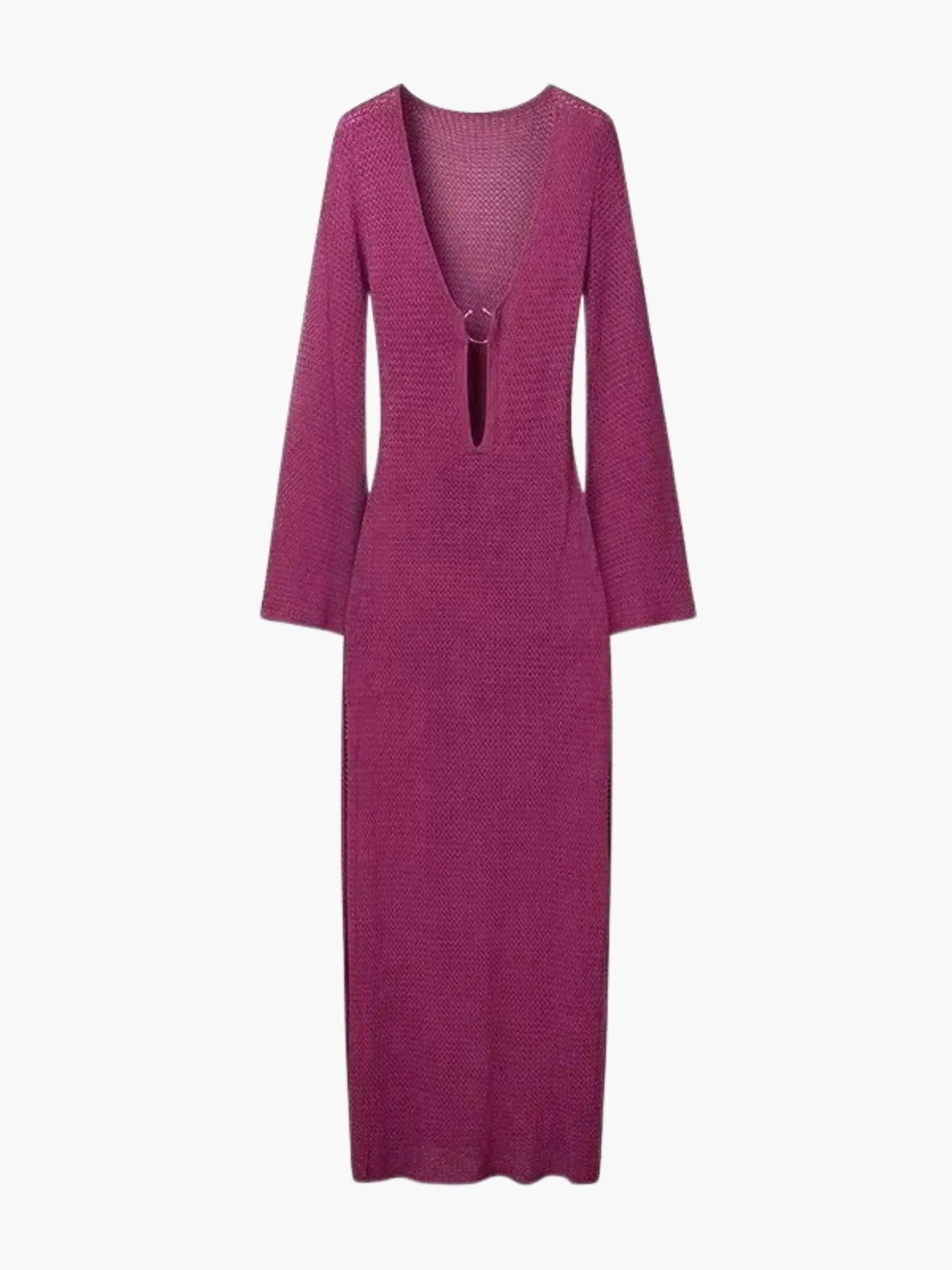 Ulrike | Lila Maxikleid aus Strick