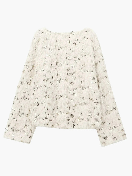 Wilhelmine | Glamouröser Glitzer-Strickpullover für Damen