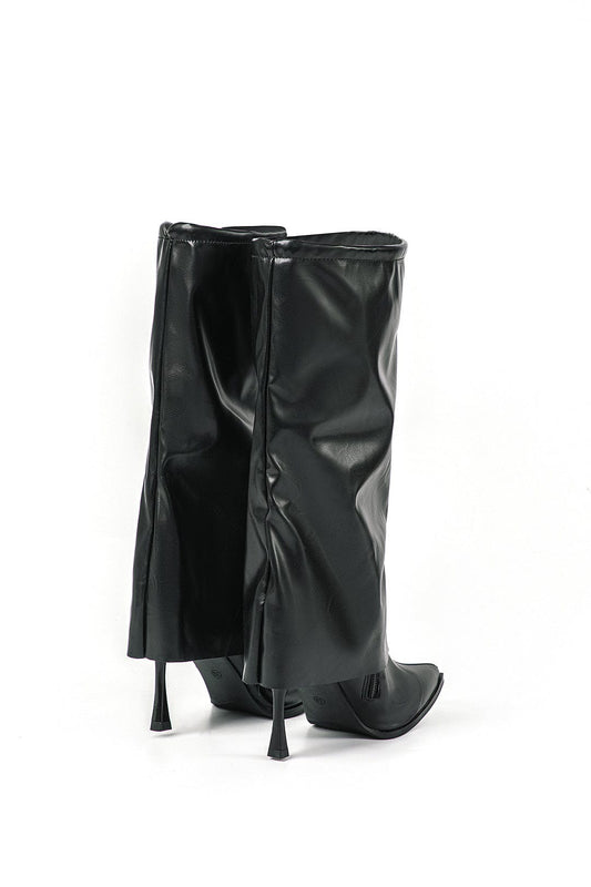 Olivia | Schwarze Designer-Stiefel mit einzigartigem Oversized-Look