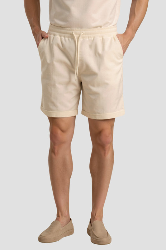Herren-Shorts in Beige mit Kordelzug – Minimalistischer Komfort