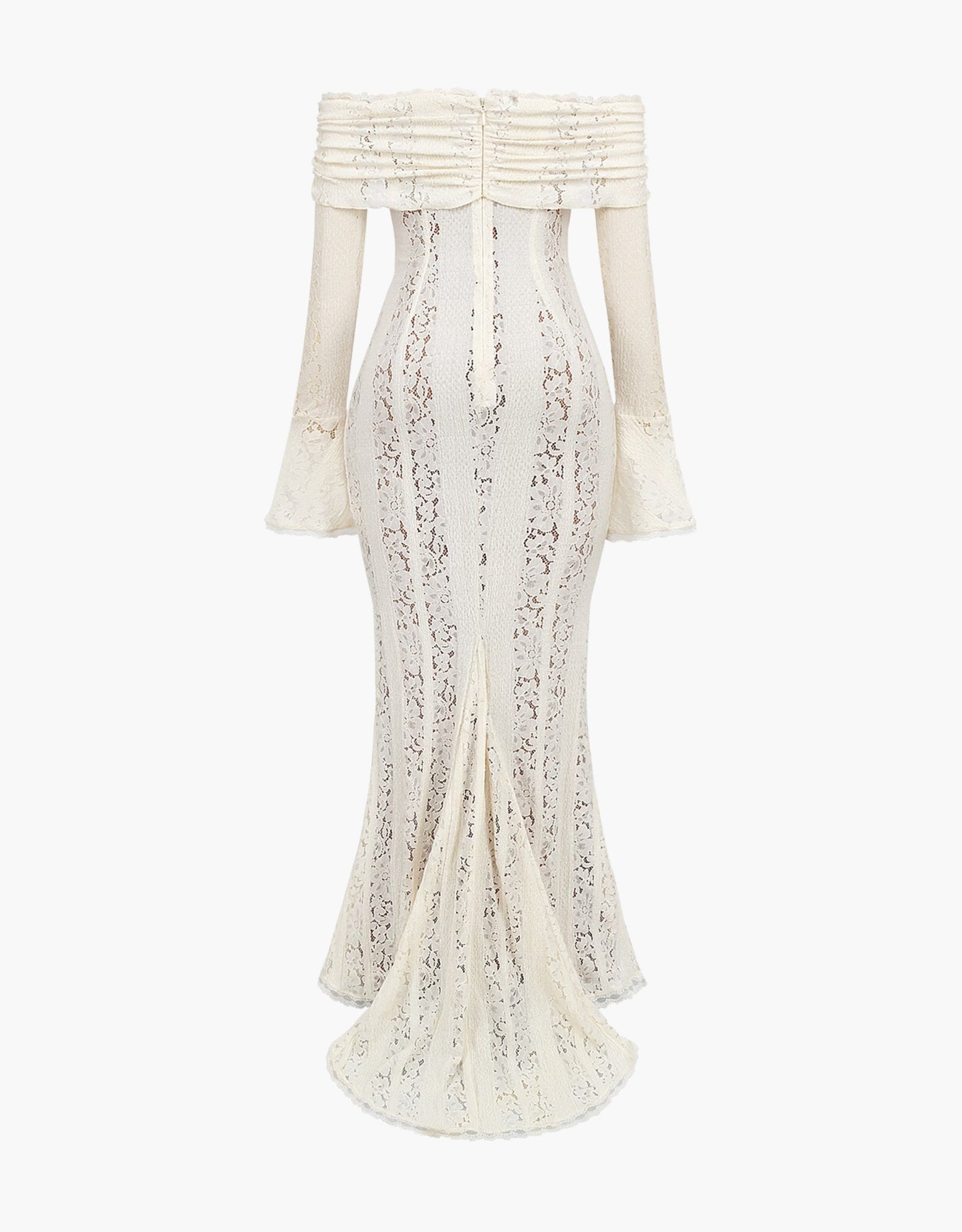 Spitzen-Abendkleid mit Carmen-Ausschnitt und langen Ärmeln für Damen