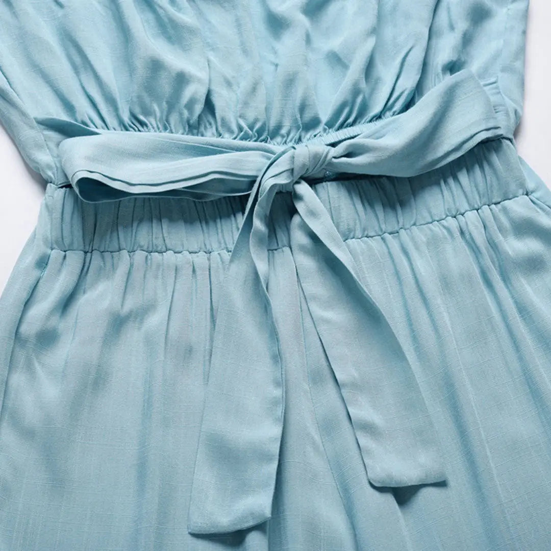 Nia | Binden Taille Trägerloser Weites Bein Bandeau-Overall