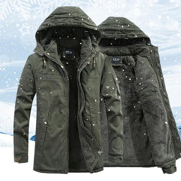 Wattierte Winterjacke mit Kapuze – Robuste Outdoorjacke für kalte Tage