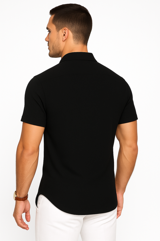 Kurzarm Sommerhemd mit modernem Kragen und klassischem Schnitt für stilvolle Outfits