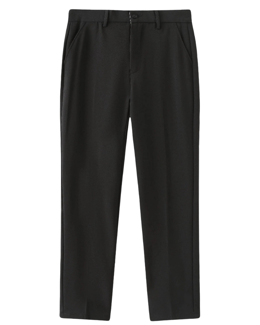 Carson | Marineblau Zopfmuster-Pullover 3-teiliges Set mit hose & Wildleder-Loafer