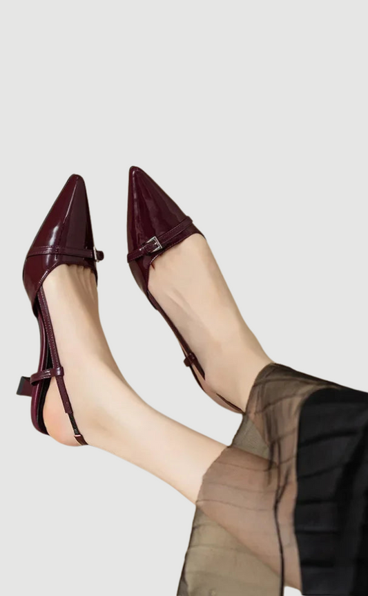 Silke | Lackleder Sandalen mit Mittlerem Absatz