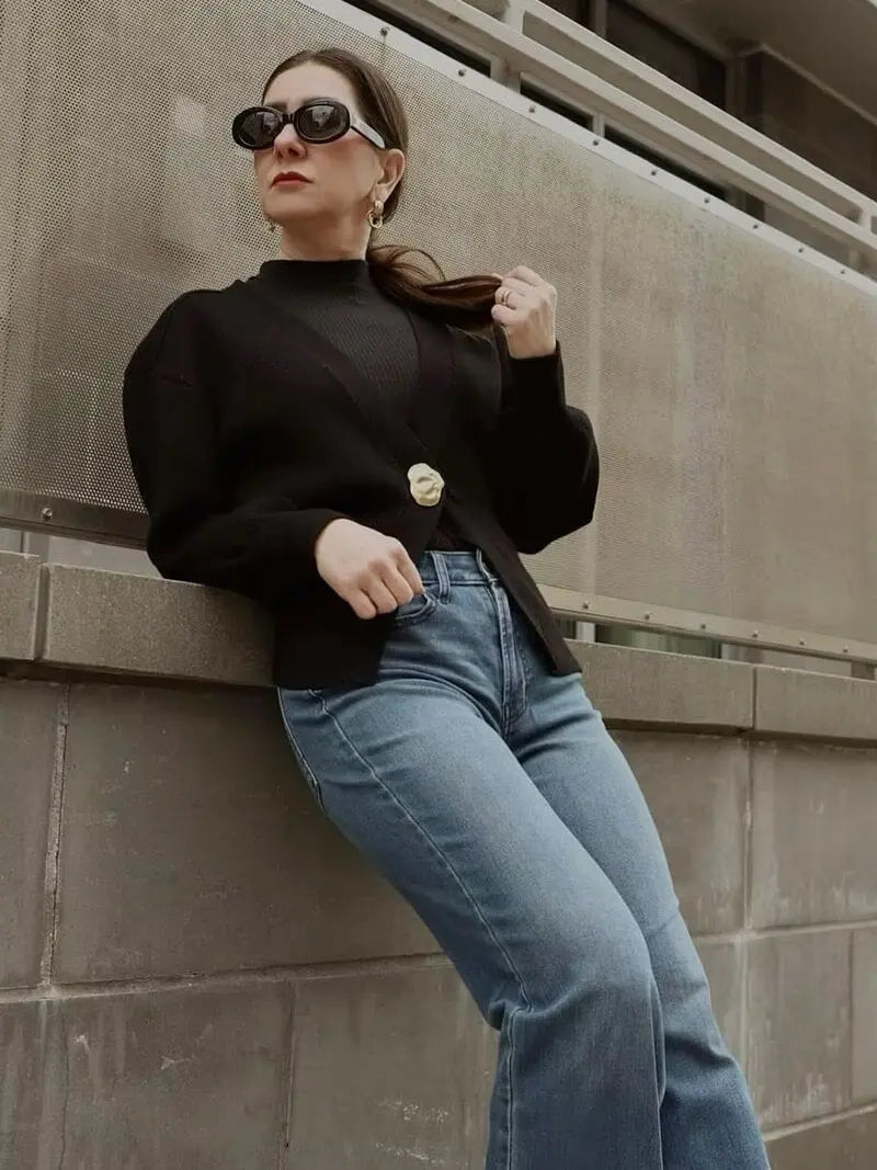 Norina | Strickcardigan mit auffälligem Knopf