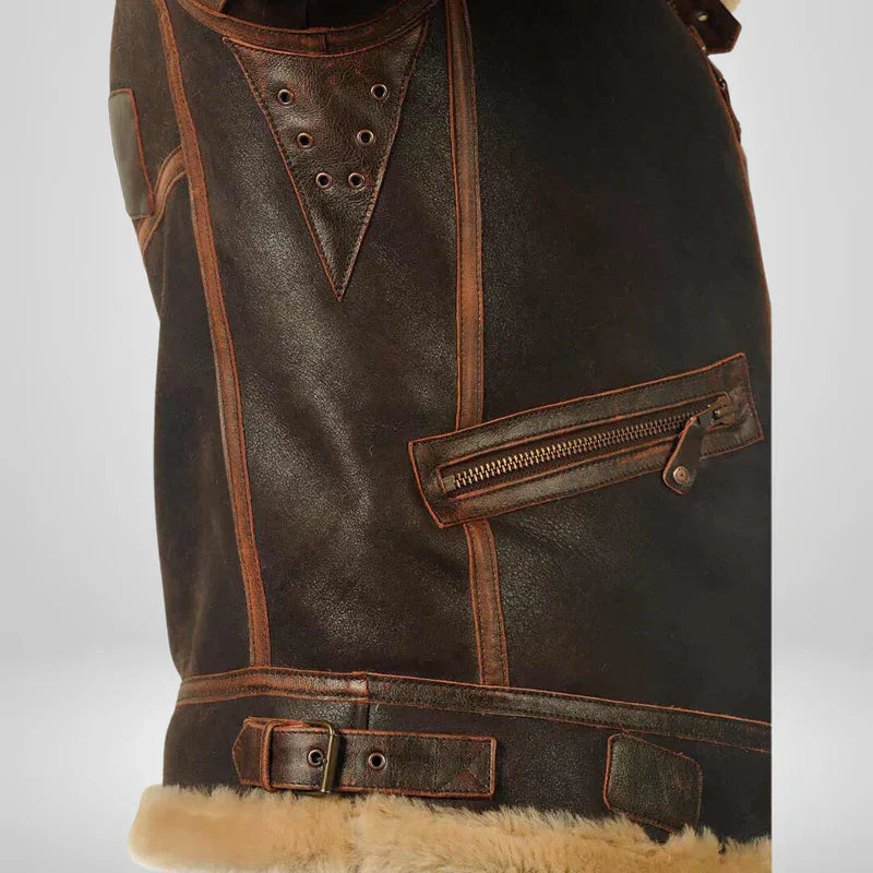 Thomas™ | Exklusive Fliegerjacke mit Fellkragen