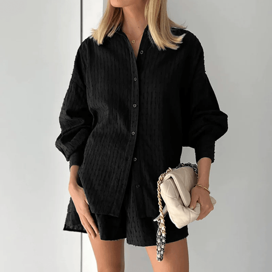 Christa | Luftiges Baumwoll-Set mit Oversized-Bluse & Shorts