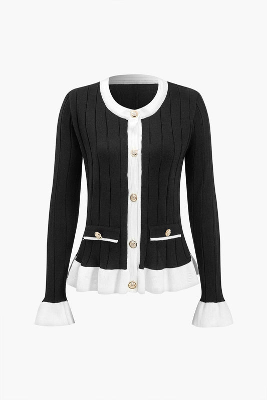 Liliana | Elegantes Zweiteiler-Set mit Strickjacke & Wide-Leg-Hose