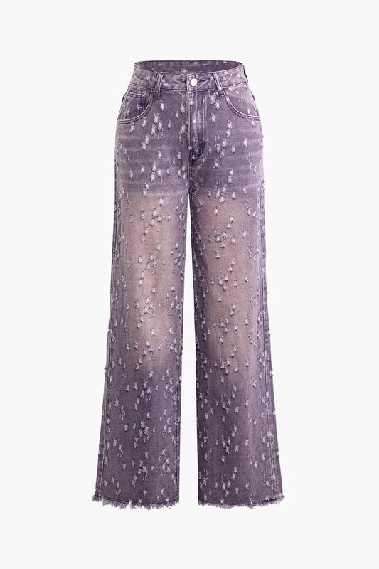 Karoline | Verwaschene Wide-Leg-Jeans