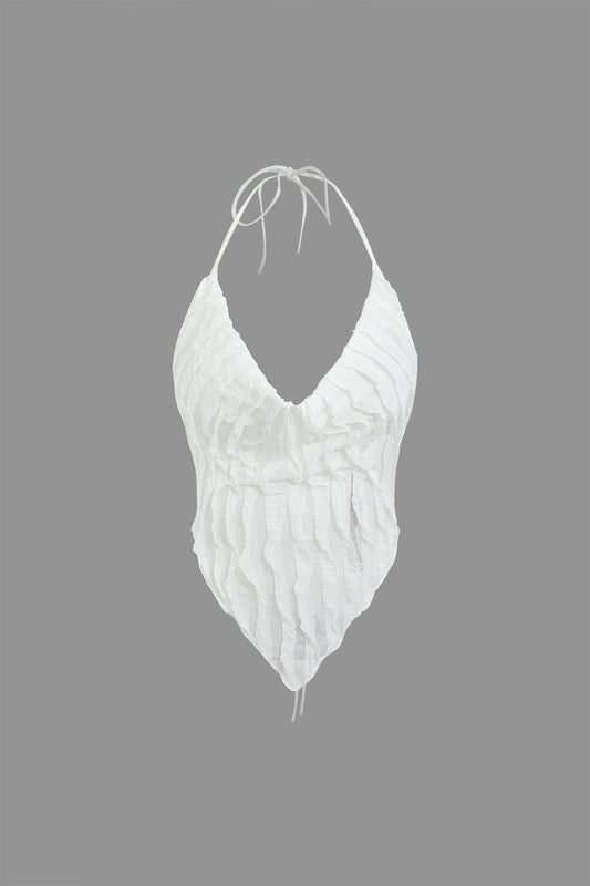 Aviana | Zweiteiliges Plissee-Set mit Farbverlauf & Neckholder-Top