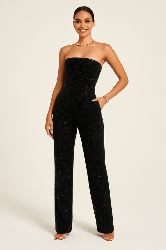 Strapsloser Denim Jumpsuit – Eleganter Einteiler mit figurbetontem Schnitt