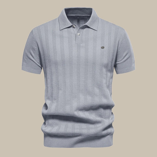 Elegantes Polo-Shirt mit feiner Struktur und klassischem Kragen
