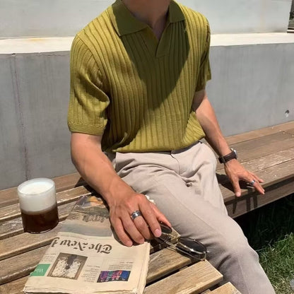 Klassisches Polo Shirt mit Strukturmuster und modernem Schnitt