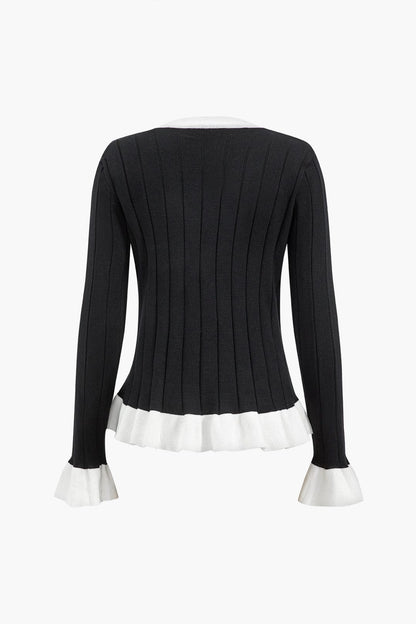 Liliana | Elegantes Zweiteiler-Set mit Strickjacke & Wide-Leg-Hose