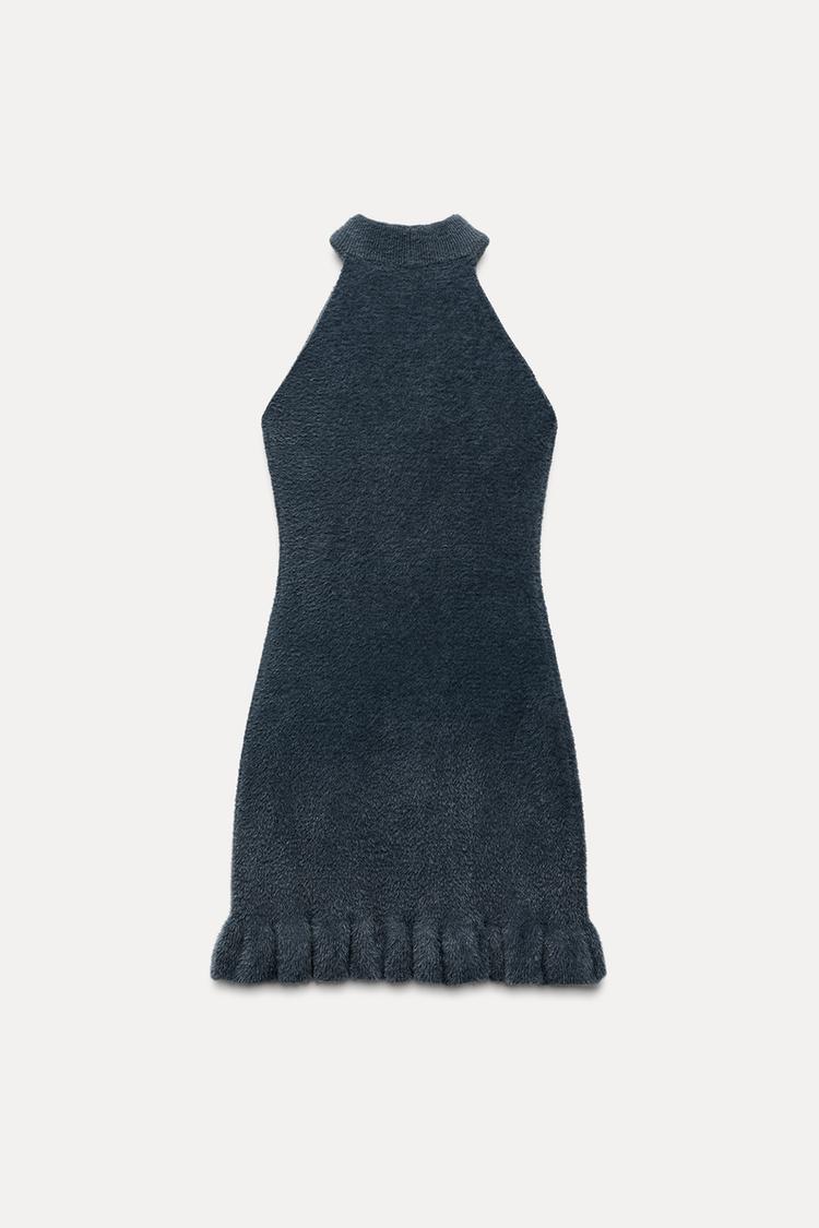 Lola | Strick-Minikleid mit Perlen und Gerüschtem Saum