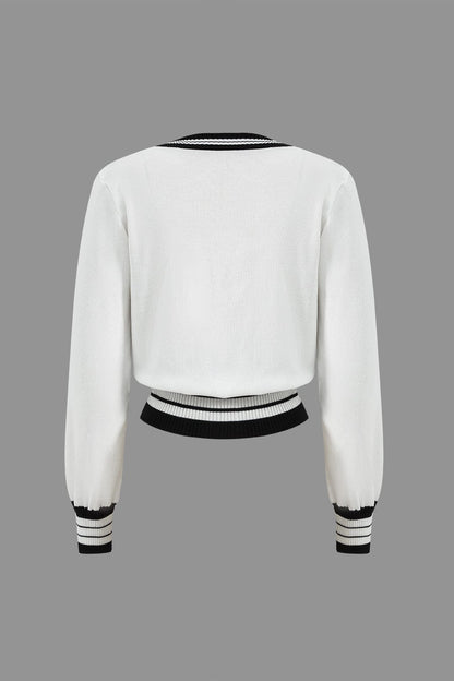 Ariella | Stilvolles Strick-Zweiteiler-Set mit Cropped-Cardigan & Weitbein-Hose