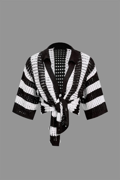 Noemi | Stylisches Häkel-Zweiteiler-Set mit Streifenmuster