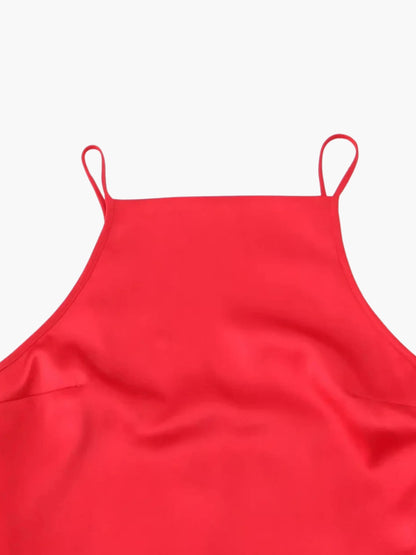 Sophia | Rotes Maxi-Kleid mit Schnürdetails