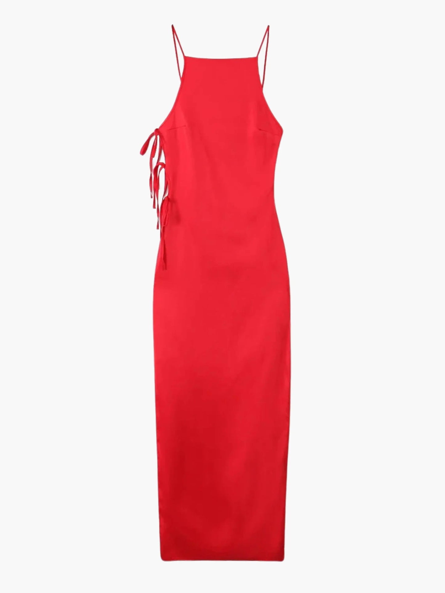 Sophia | Rotes Maxi-Kleid mit Schnürdetails