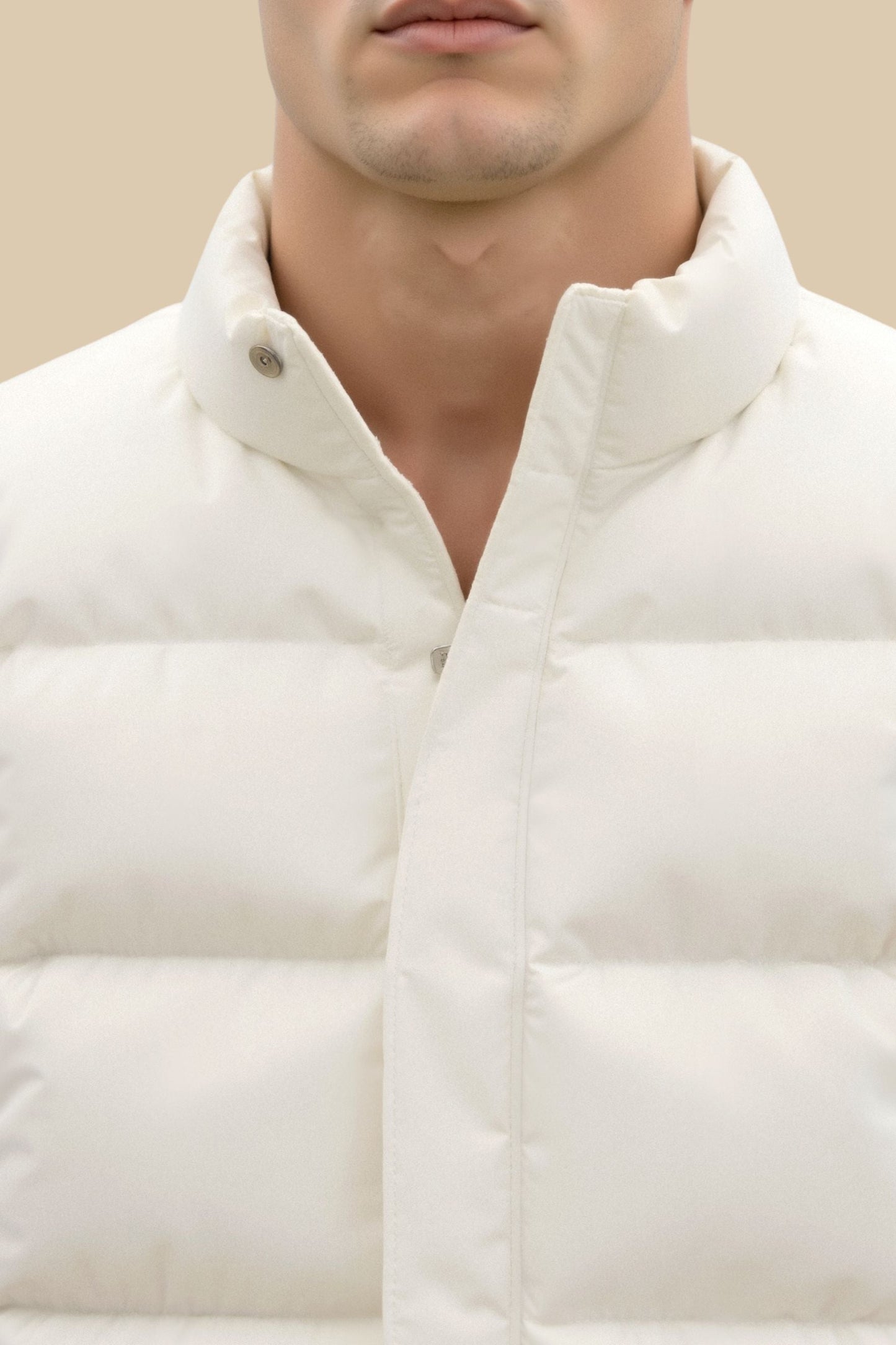 Marco – Leichte Herren-Steppweste in Cremeweiß