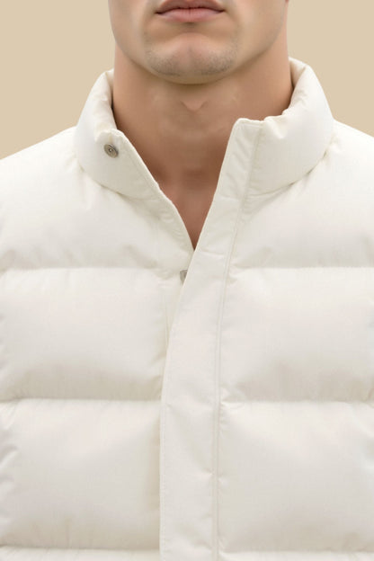 Marco – Leichte Herren-Steppweste in Cremeweiß