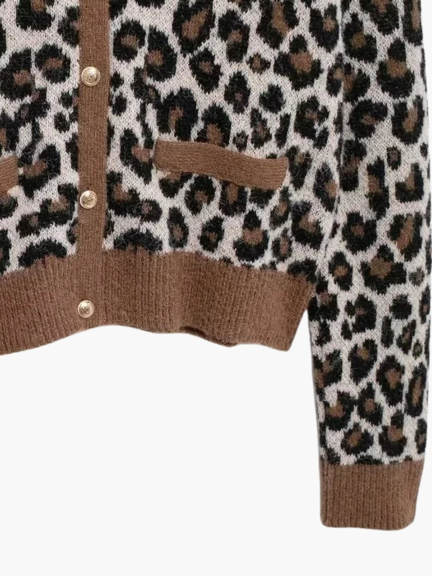 Nicole | Leopard Print Strickjacke
