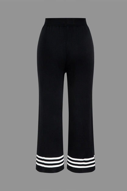 Ariella | Stilvolles Strick-Zweiteiler-Set mit Cropped-Cardigan & Weitbein-Hose