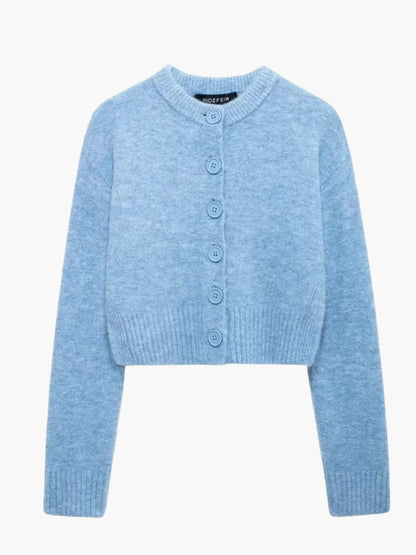 Milena | Verkürzter Strick-Cardigan mit Knopfleisten-Design