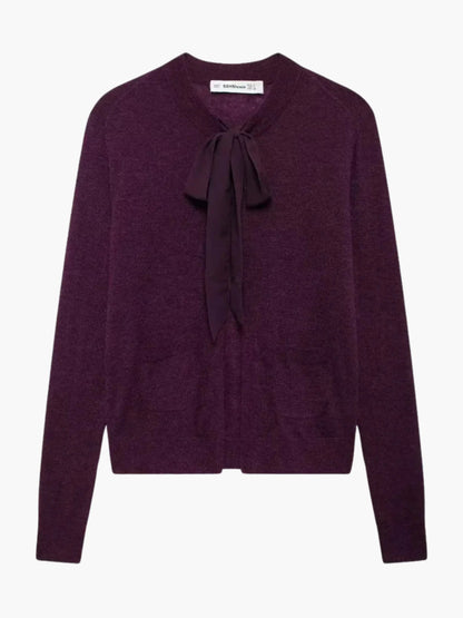 Minna | Strickjacke mit Krawattenausschnitt und Taschen