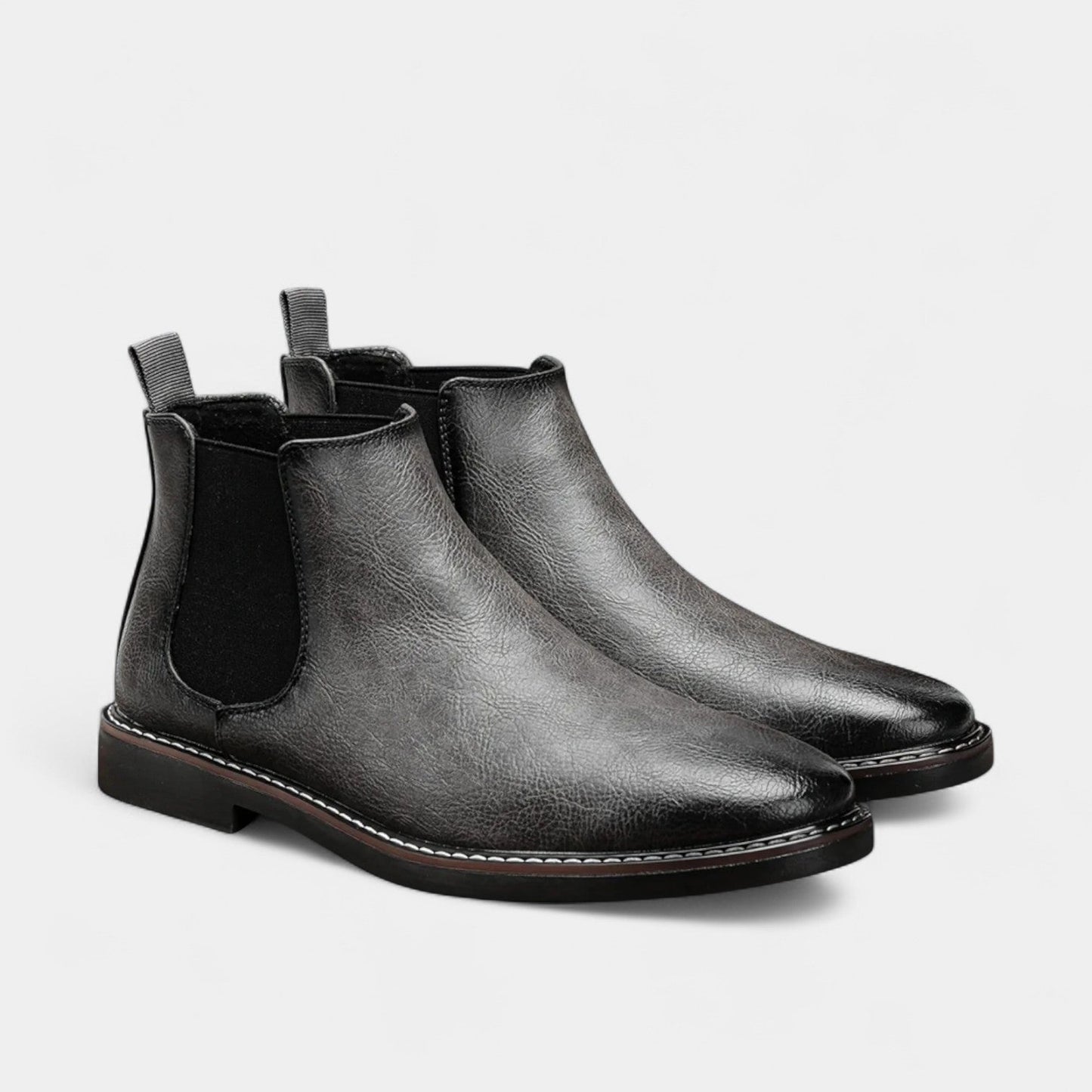 Herren-Chelsea-Boots aus Lederimitat mit Elastikeinsatz