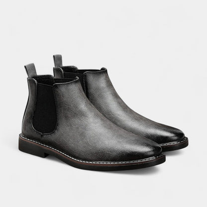 Herren-Chelsea-Boots aus Lederimitat mit Elastikeinsatz