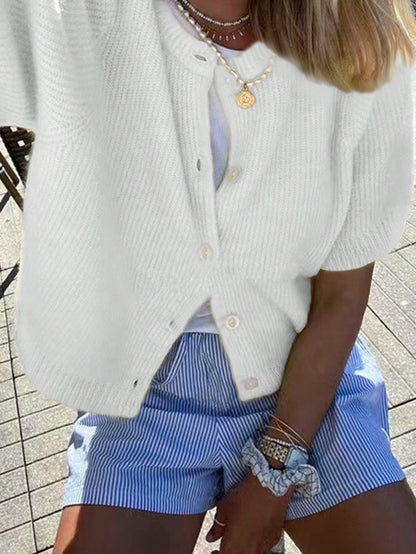 Strick-Cardigan mit kurzen Ärmeln – Lässig, Leicht & Ideal für den Sommer