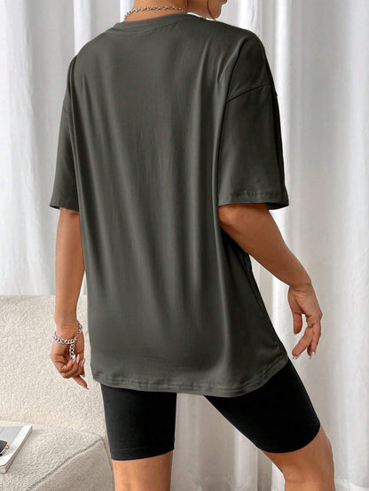 Oversized T-Shirt "Rocky Mountains" in Vintage-Schwarz – Urban Streetstyle mit Retro-Vibe