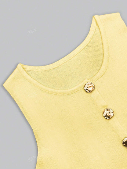 Ärmelloses Tailor-Weste mit Knöpfen – Feminin, Edel & Vielseitig