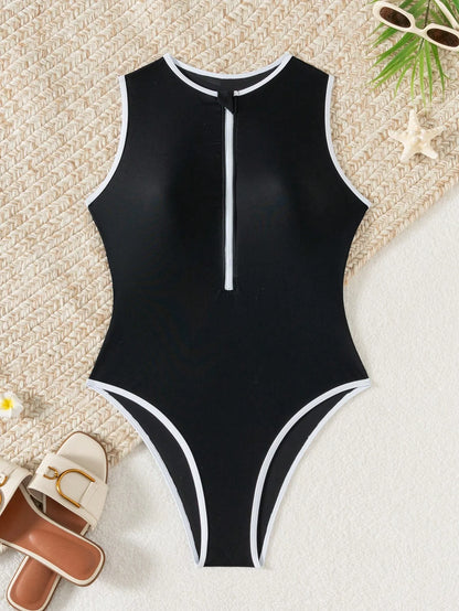 Sportlich-eleganter Badeanzug mit Reißverschluss – Für aktive & stilbewusste Frauen
