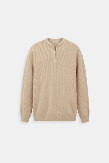 Klassischer Strickpullover mit Reißverschluss – Zeitlos & Komfortabel