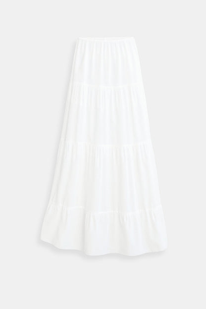 Luftiger Maxirock mit Spaghettiträger-Optik