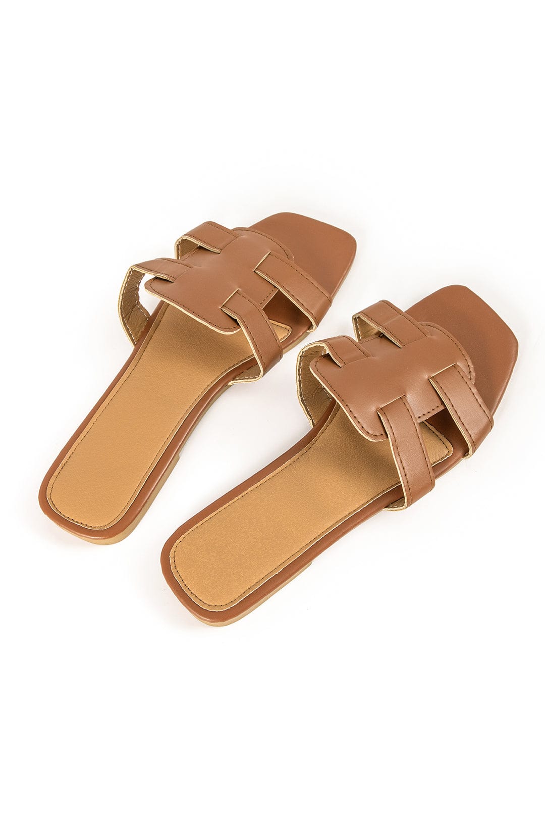 Stilvolle braune Slides mit Cut-Out-Design