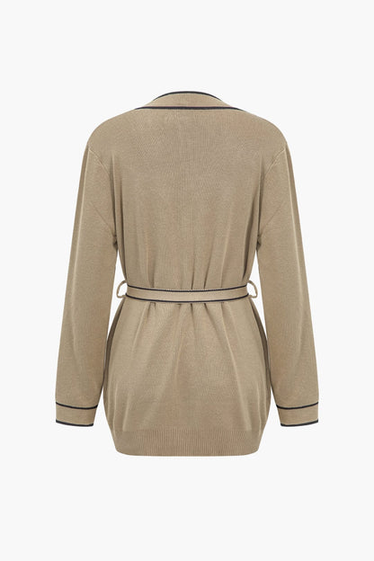 Athena | Elegantes Strick-Set mit Gürtel-Cardigan & Weitbein-Hose