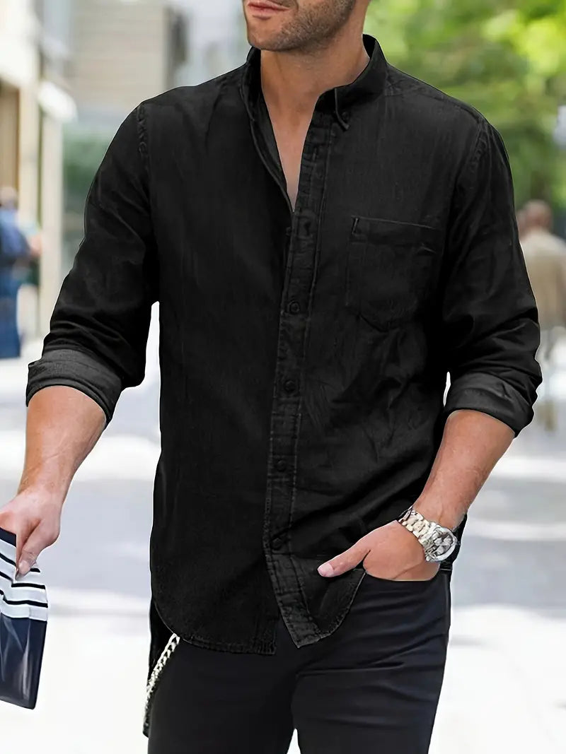 Daniel | Lässiges Langärmelig Denim-Hemd im klassischen Look