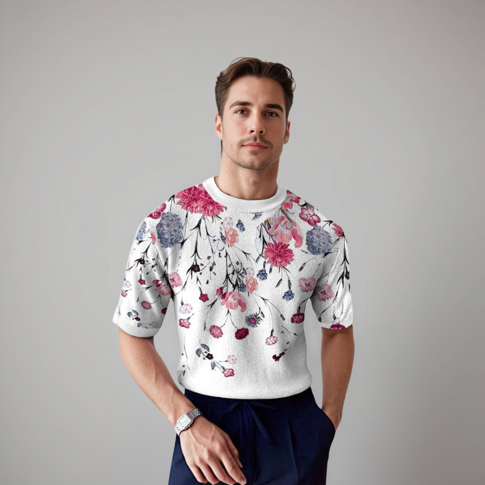 Damiano | Florales Kurzarmshirt für Herren