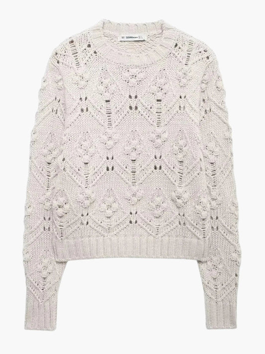 Delia | Modischer Damenpullover aus Zopfmuster