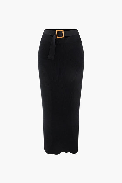 Luana | Elegantes Strick-Zweiteiler-Set mit Gürtel