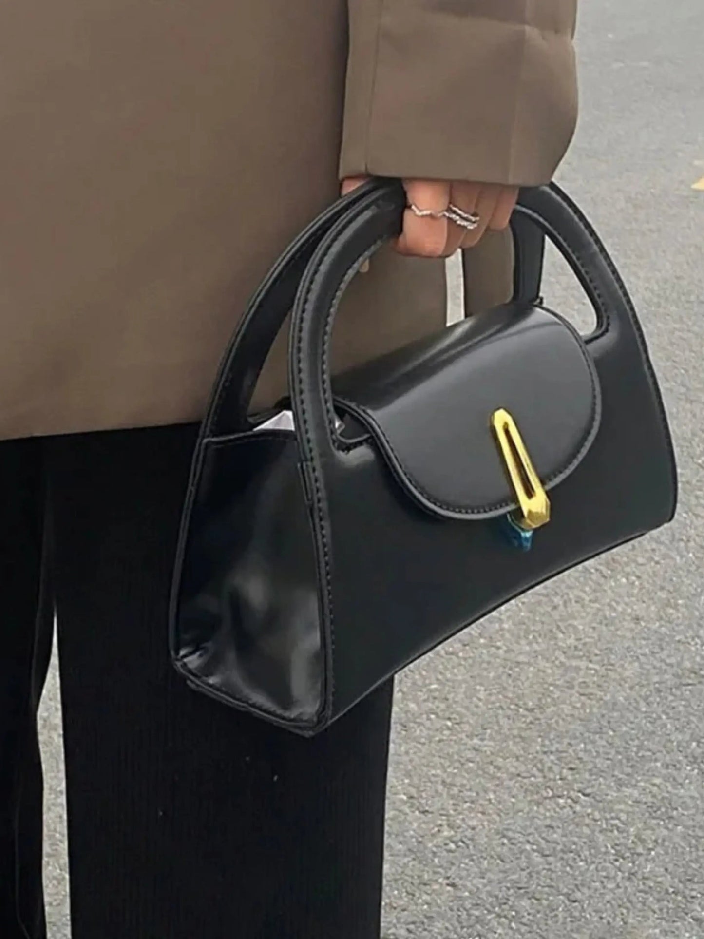 Dagmar | Modern Schwarz Mini Satchel Tasche