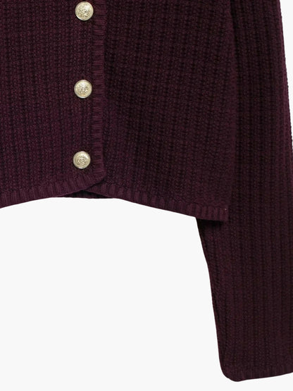 Senta | Strukturierte Strickjacke mit goldenen Knöpfen